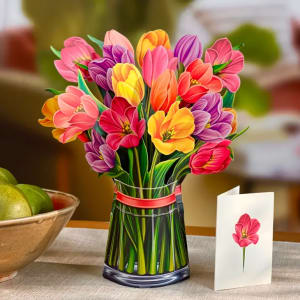 Tulip Pop-Up Greeting Card Flower Bouquet