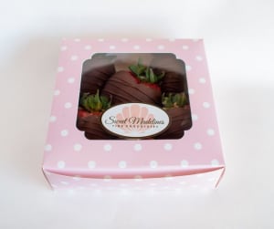 Chocolate Covered Strawberries - 6 count Flower Bouquet