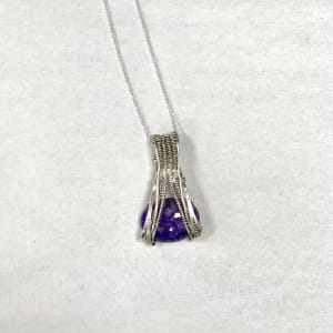 Purple Charoite Sterling Silver Necklace Flower Bouquet