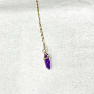 Amethyst Point Gold Over Silver Necklace  Flower Bouquet