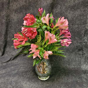 ARVD2-SILVER MERCURY GLASS VASE Flower Bouquet