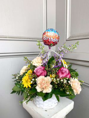Birthday Basket Flower Bouquet