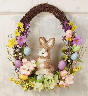 Springtime Bunny Wreath-18"
 Flower Bouquet