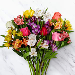 Smiles & Sunshine with Glass Ginger Vase Flower Bouquet