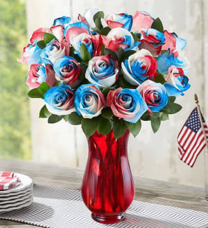 Kaleidoscope Roses, Red, White & Blue

