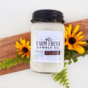 Farm Fresh Candle, Porch Swing Flower Bouquet