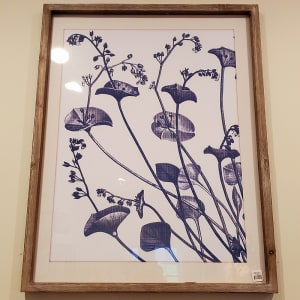 Blue & White Botanical Print #4, Framed, Behind Glass Flower Bouquet