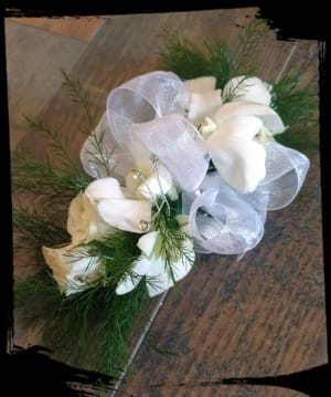 SPARKLY WHITE CORSAGE Flower Bouquet