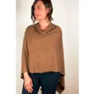 Dolma Cashmere Poncho Latte Flower Bouquet