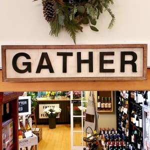 Gather Sign, Framed Flower Bouquet