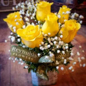 Half-Dozen Yellow Roses Vased, 6 Yellow Roses Flower Bouquet