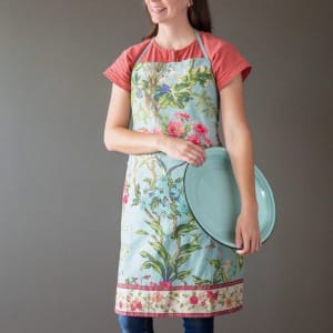 Cotton Sheeting Apron Corsica Sky Flower Bouquet