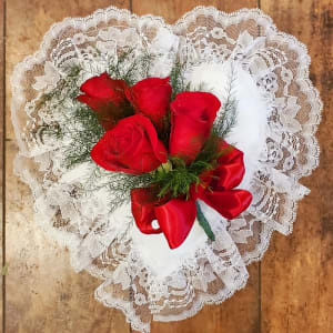 Satin Heart, Red Flower Bouquet