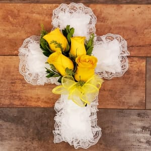 Satin Cross, Yellow Flower Bouquet