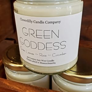 Cloverdilly Candle, Green Goddess 9oz. Flower Bouquet