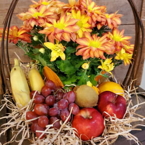 Plant and Fruit Basket Flower Bouquet