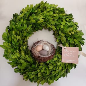 Large Boxwood Wreath, Preserved Flower Bouquet