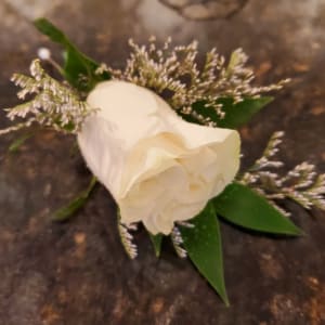 White Rose Boutonniere Flower Bouquet