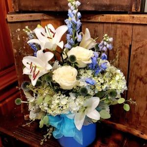 Baby Blue Hydrangea Garden Vase Flower Bouquet