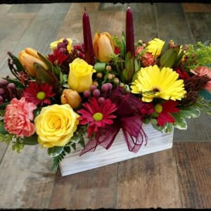 Thanksgiving CandleBox 1 Flower Bouquet