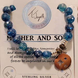 T.Jazelle Bracelet, BLUE AGATE-MOTHER SON Flower Bouquet