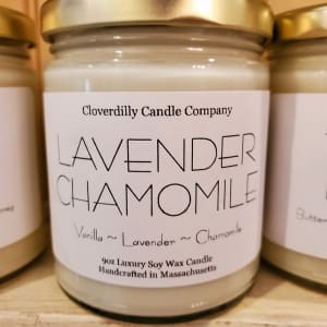Lavender Chamomile, Cloverdilly Candle, 9oz. Flower Bouquet