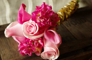 Watermelon and Pink Nosegay Flower Bouquet