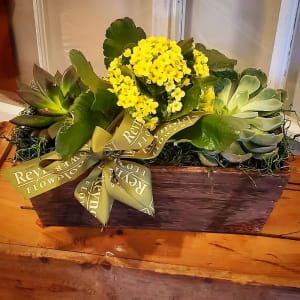 Kalanchoe and Succulent Box Flower Bouquet