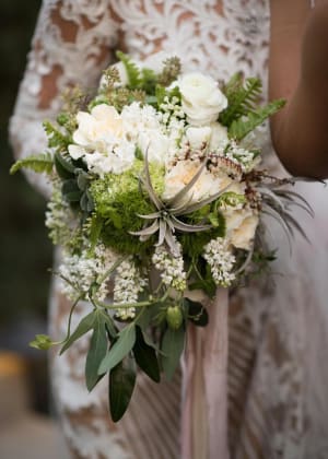 Feathery White & Green Flower Bouquet