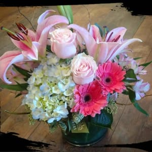 Compact Pink Vase Flower Bouquet