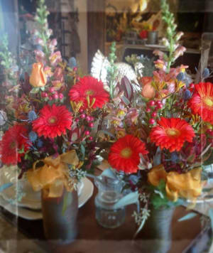 Double Double Autumn Vases Flower Bouquet