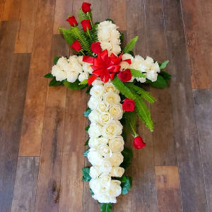 White Rose Cross Flower Bouquet