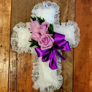Satin Cross, Lavender Flower Bouquet