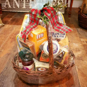 Christmas Cheese and Accoutrement Basket Flower Bouquet