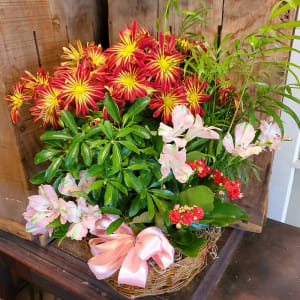 Traditional European Garden Basket Flower Bouquet