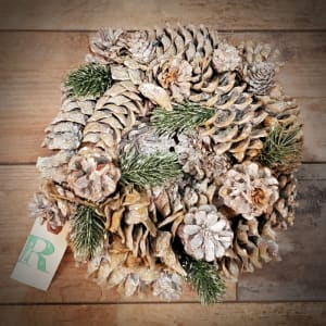 Pine Cone Wreath, Small Flower Bouquet