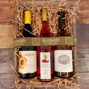 Wine Trio Gift Package Flower Bouquet