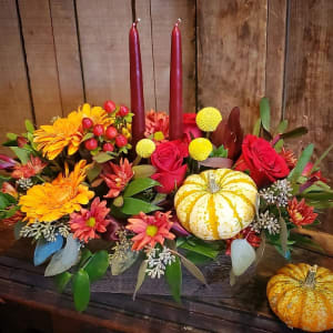Candles and Pumpkins Flower Bouquet