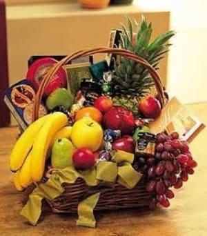 Gourmet Fruit Basket Flower Bouquet