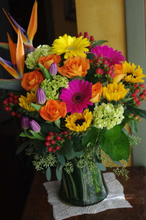 Vibrant Autumn Vase Flower Bouquet