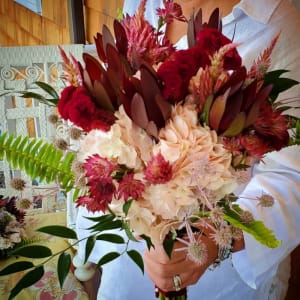 Medium Burgundy Blush 'Wildflower' Bridal Flower Bouquet