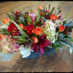 Protea and Rose Autumn Box Bouquet Flower Bouquet