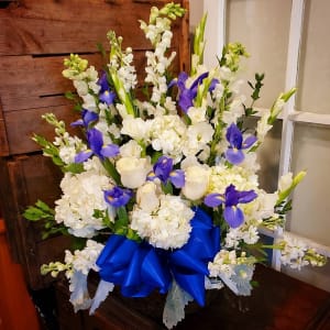 Happy Hanukkah Basket of Flowers Flower Bouquet