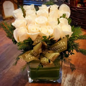 20 White Rose Cube Flower Bouquet