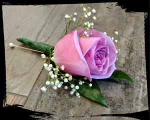 LAVENDER ROSE BOUTONNIERE Flower Bouquet