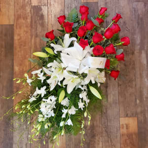 Lily and Rose Tribute Spray Flower Bouquet