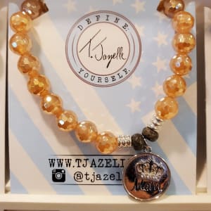 T.Jazelle Bracelet, CHAMPAGNE AGATE-MOM CROWN Flower Bouquet