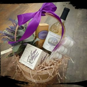 Lovely Lavender Gift Basket Flower Bouquet