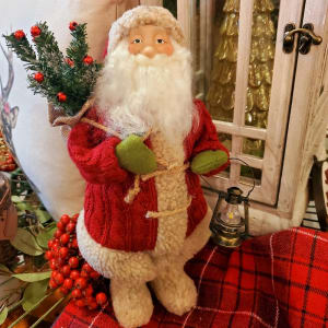 Santa Claus with Lantern Flower Bouquet