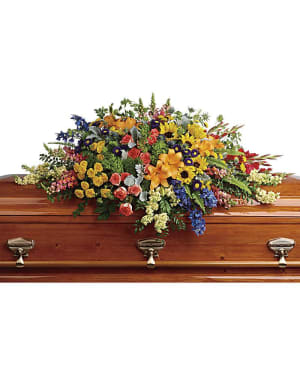 Colorful Reflections Casket Spray Flower Bouquet